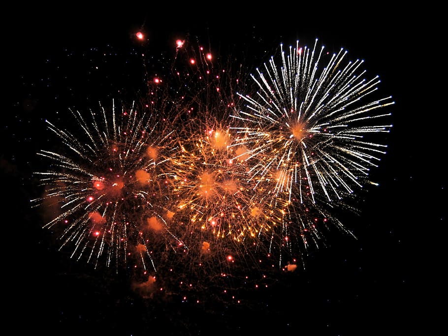 fireworks display, pyrotechnics, explode, night, firework display HD wallpaper