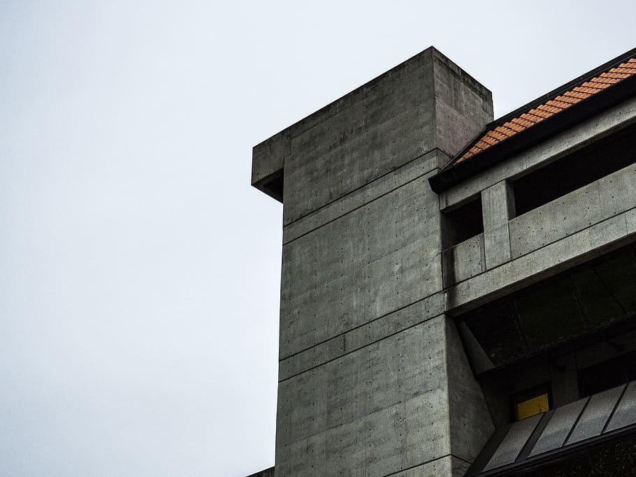 Bold, Building, Cold, Concrete, industrial, roof, school, solid HD wallpaper