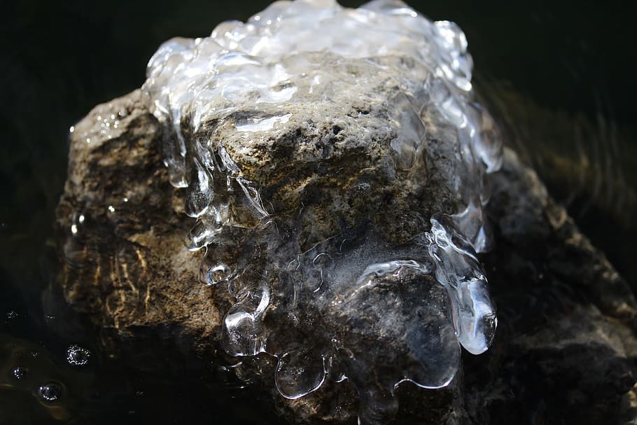 Rock, Ice, Winter, Stone, Frozen, Cold, nature, no people, close-up HD wallpaper