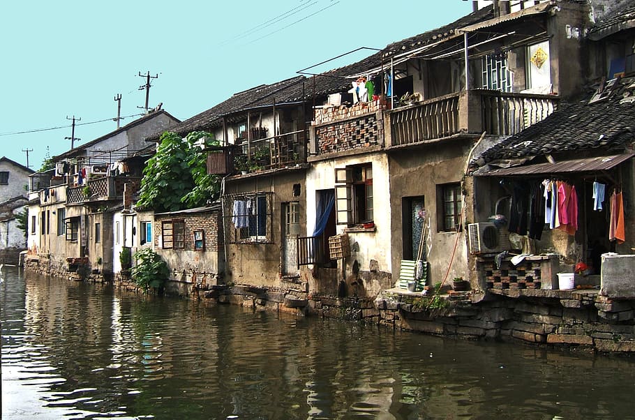 China, River, Facade, View, Waterway, facade view, house, architecture