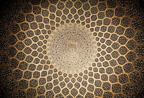 brown and black mandala illustration, gold, mosaic, geometrico HD wallpaper