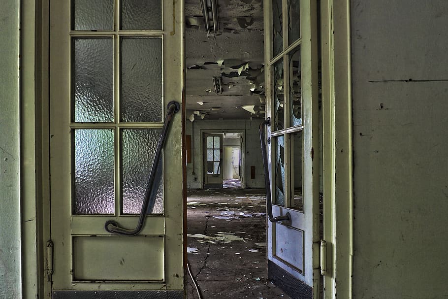 door, house, architecture, window, abandoned, building, within