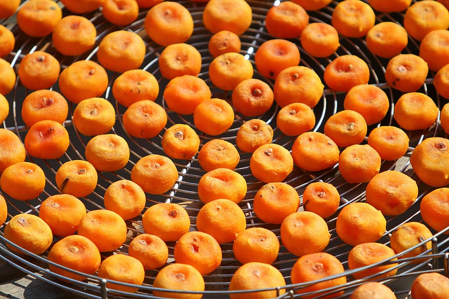 natural, fruit, orange, persimmon, food, food and drink, freshness HD wallpaper