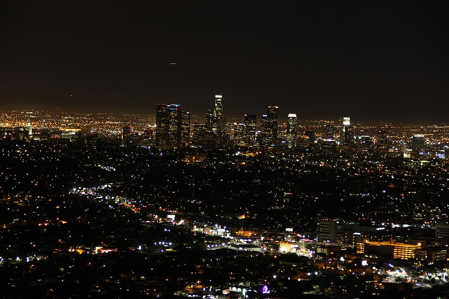 photo of high-rise buildings during night time, city, architecture HD wallpaper