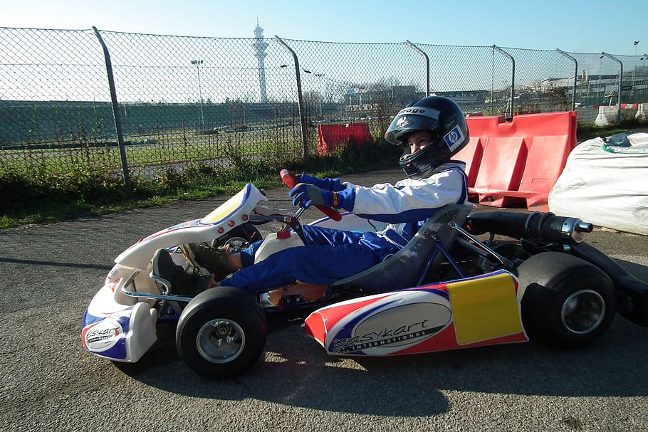 Karting, Driver, Circuit, Sport, rece, extreme, helmet, people HD wallpaper
