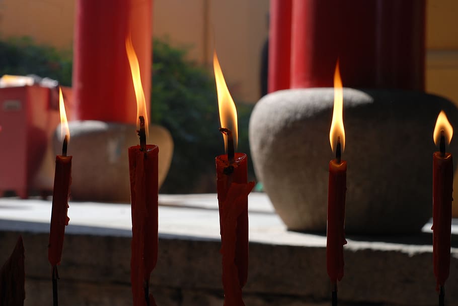 candle, close-up, candlelight, burning, flame, fire, heat - temperature HD wallpaper