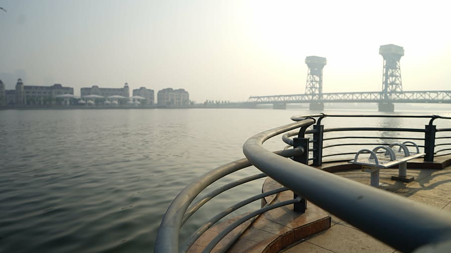 river, river banks, bridge, architecture, building exterior HD wallpaper