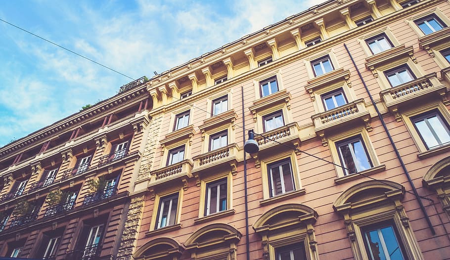 architecture, building, structure, blue, sky, light, line, window HD wallpaper