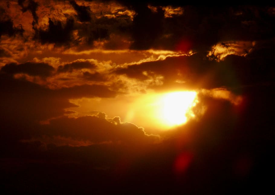 Sunset, Dusk, Sky, abendstimmung, twilight, afterglow, himmelröte HD wallpaper