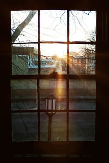 Sunset, Window, View, Lantern, Beams, rays, house, interior HD wallpaper