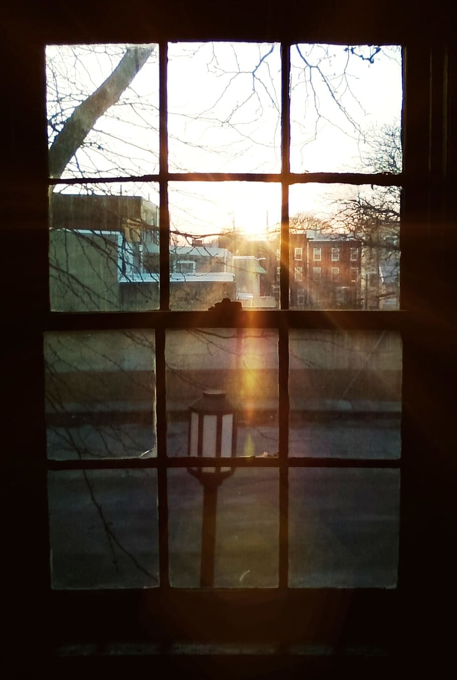 Sunset, Window, View, Lantern, Beams, rays, house, interior HD wallpaper