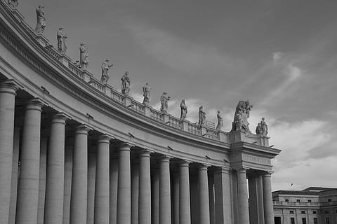 Architecture, B W, St Peter'S Square, rome, italy, columns HD wallpaper