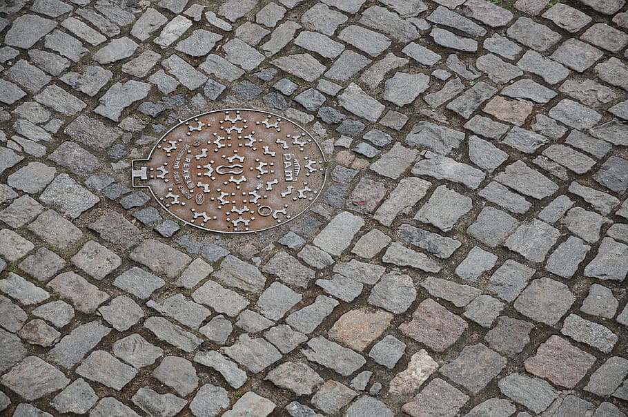 cover, the background, cube, street, manhole, high angle view HD wallpaper
