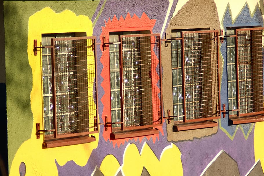 window, window grille, lattice window, graffiti, federal government HD wallpaper