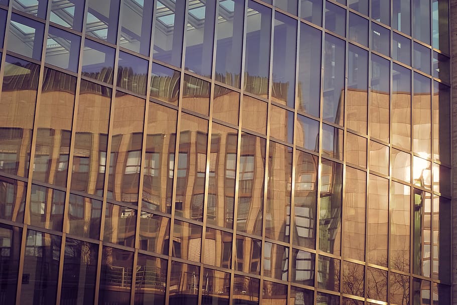 architecture, mirroring, modern, facade, building, reflection HD wallpaper