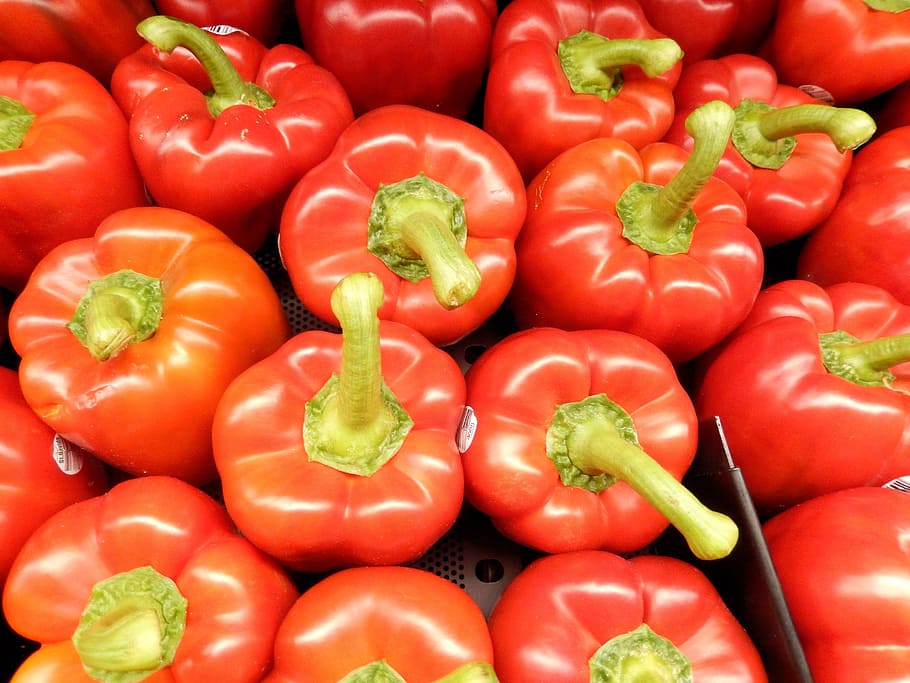 pepper, red, sweet, fresh, vegetable, food, food and drink HD wallpaper
