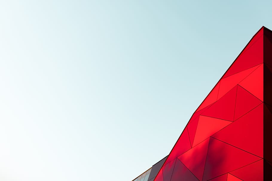 architecture, building, infrastructure, red, roof, sky, copy space HD wallpaper