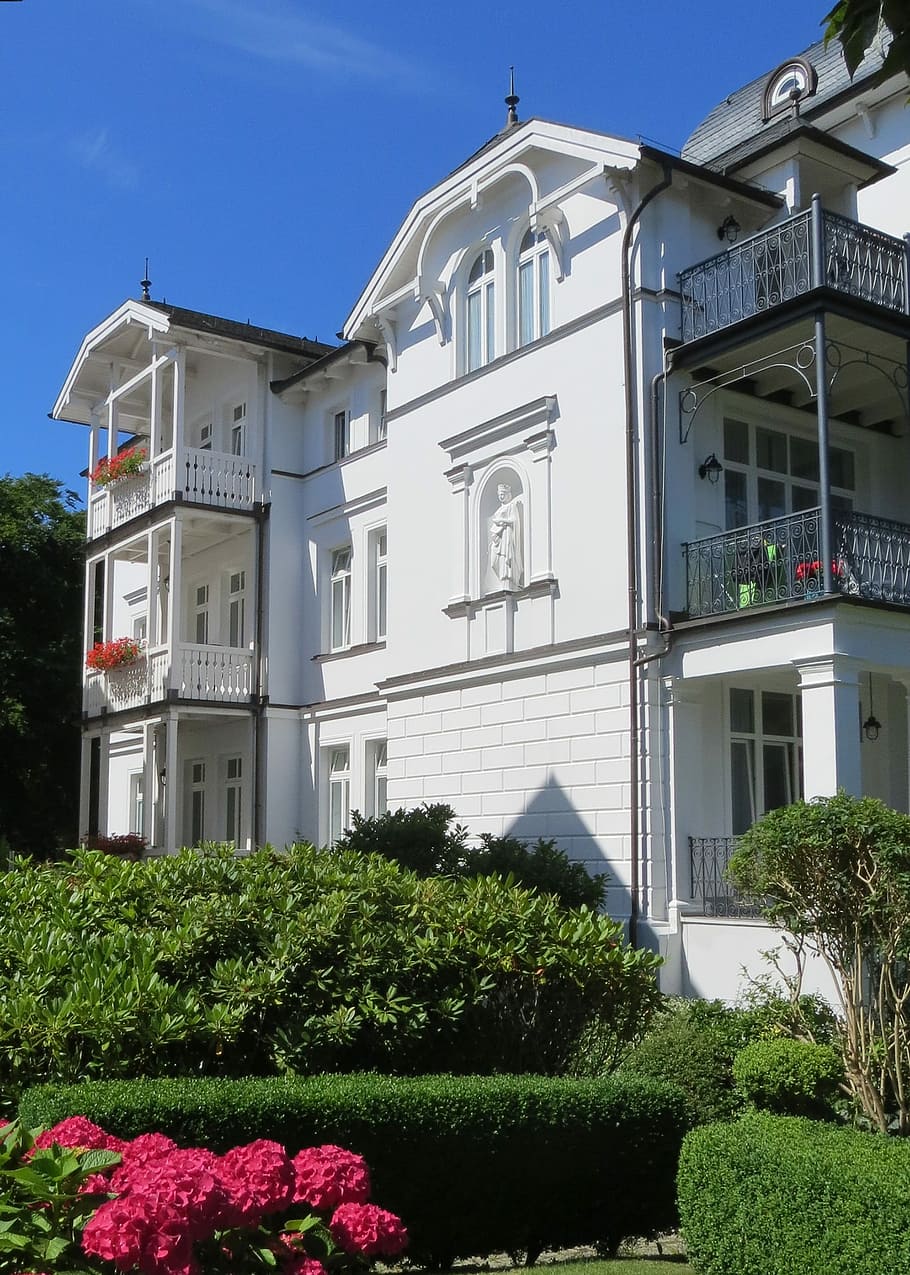 Villa, Facade, White, Architecture, architectural style, building HD wallpaper