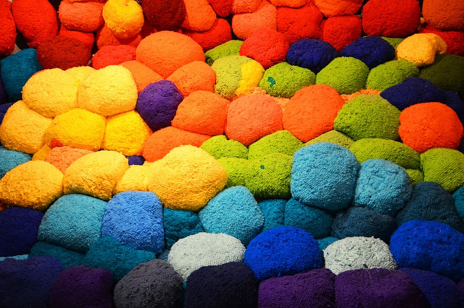 wool, installation, color, soft, colorful, art, art installation HD wallpaper