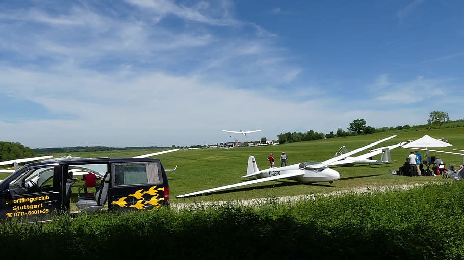 gliding, sky, fly, glider pilot, segelflugsport, transportation HD wallpaper