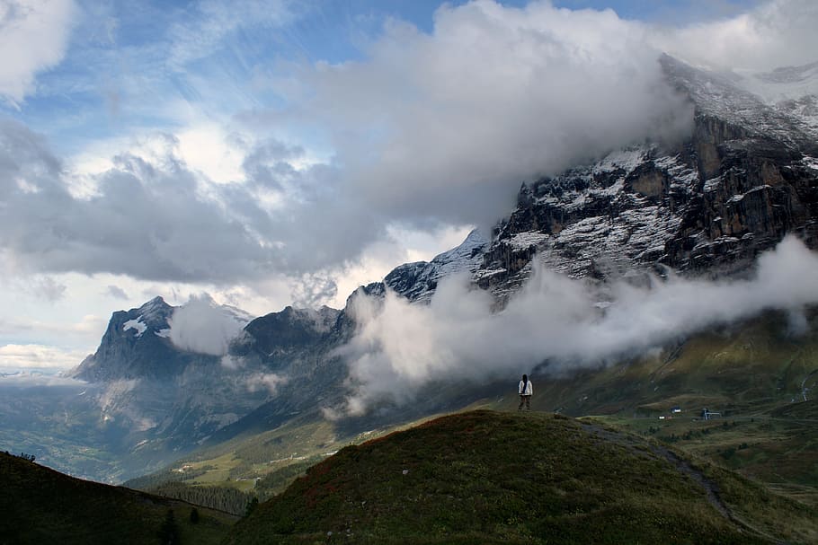 mountain, panoramic, landscape, snow, nature, outdoors, mountain peak HD wallpaper