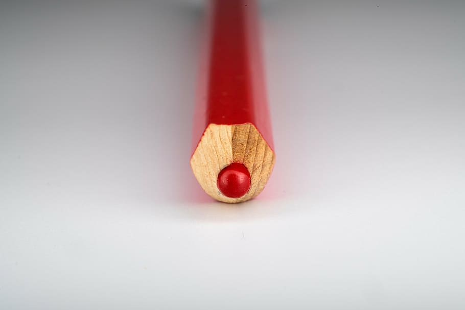 pencil, macro, red, artist, to draw, create, studio shot, single object HD wallpaper