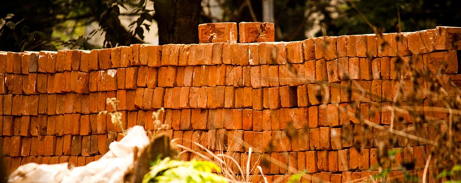 bricks, wall, fabrication, factory, stone, building, india HD wallpaper