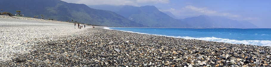 Beach, Sand, Stone, Taiwan, Water, nature, sea, ocean, white, HD wallpaper