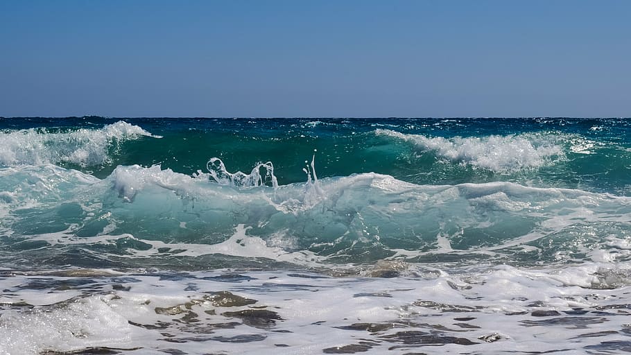 wave, water, liquid, spray, foam, drops, bubbles, sea, nature HD wallpaper