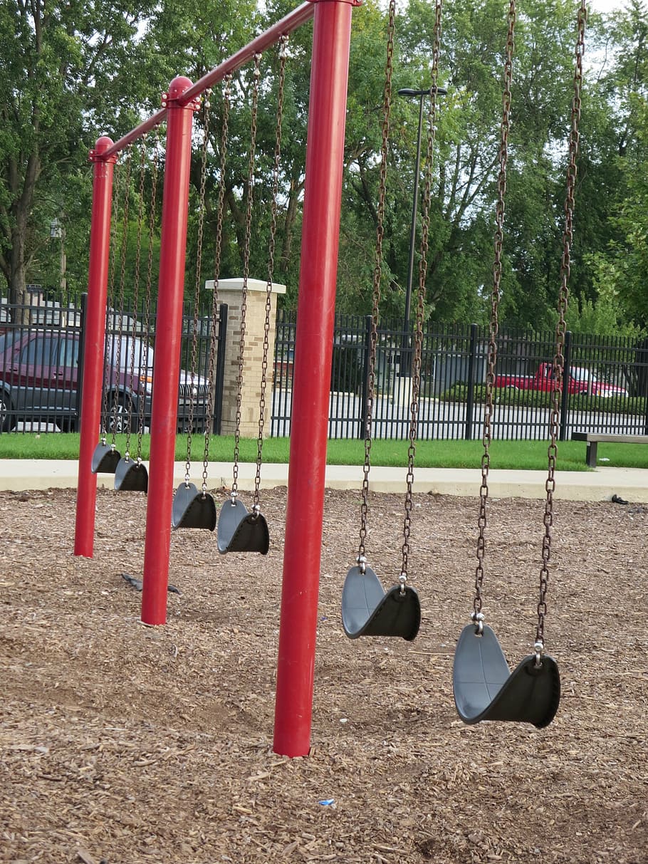 swing, kids, fun, play, park, swings, playground, tree, outdoor play equipment