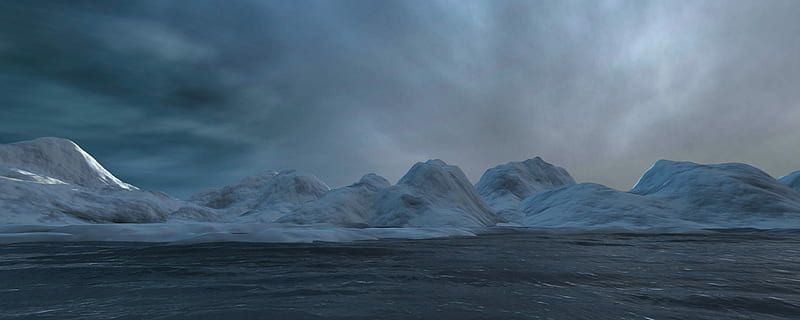 snow covered mountain under cloudy sky during daytime, North Pole HD wallpaper