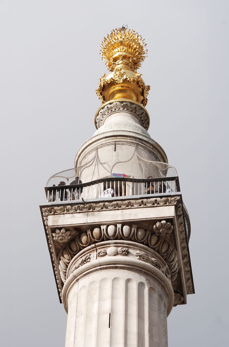 Monument, Great, Fire, London, doric column, gold colored, statue HD wallpaper