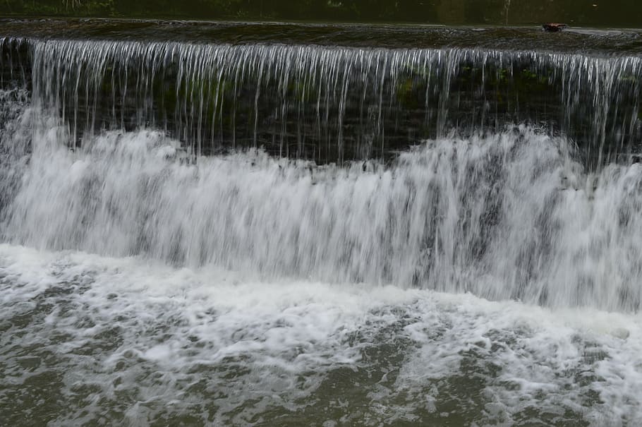 water, waterfall, river, motion, scenics - nature, beauty in nature HD wallpaper