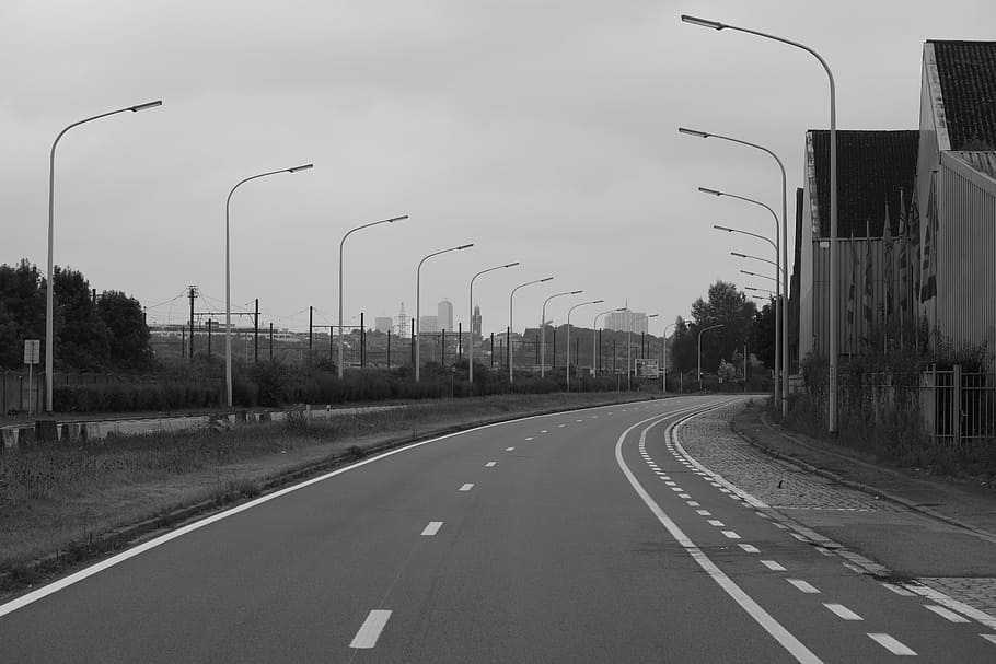 road, course, avenue, landscape, lighting, road markings, street HD wallpaper