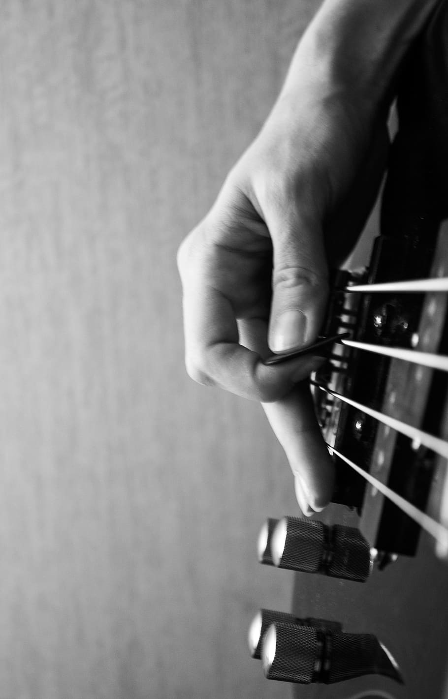 Music, Bas, Guitar, Strings, Bw, Photo, bas-guitar, art, human hand HD wallpaper