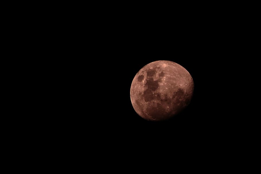 photo of moon, full, dark, night, creepy, round, astronomy HD wallpaper
