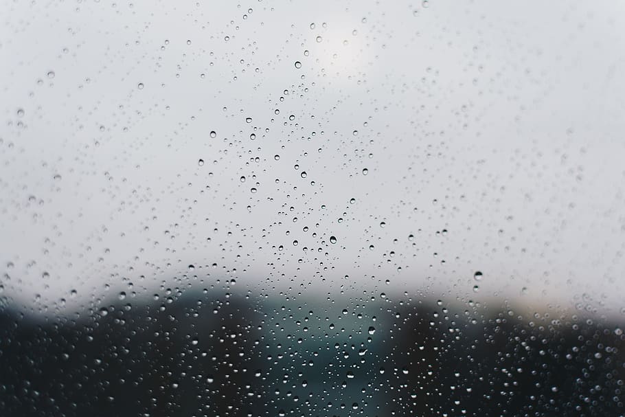 raindrops, untitled, looking out, window, pane, grey, gray, backgrounds HD wallpaper