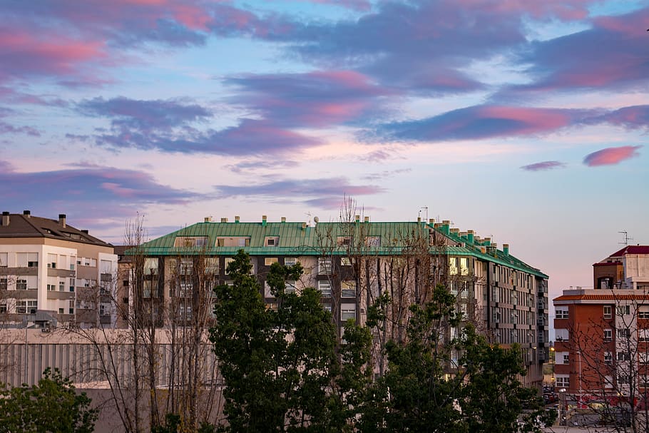 dusk, sky, clouds, blue, architecture, built structure, building exterior HD wallpaper