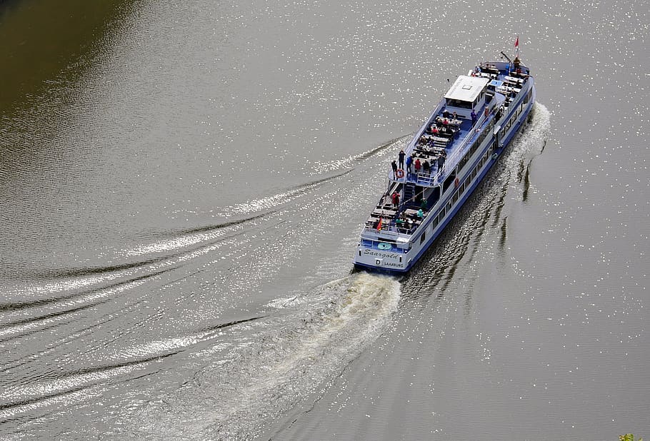 saar, saar loop, excursion ship, bow wave, tail rotor shaft HD wallpaper