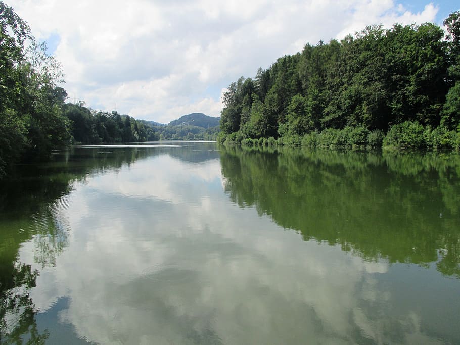 gübsensee, st gallen, lake, nature, landscape, reflect, clouds, HD wallpaper