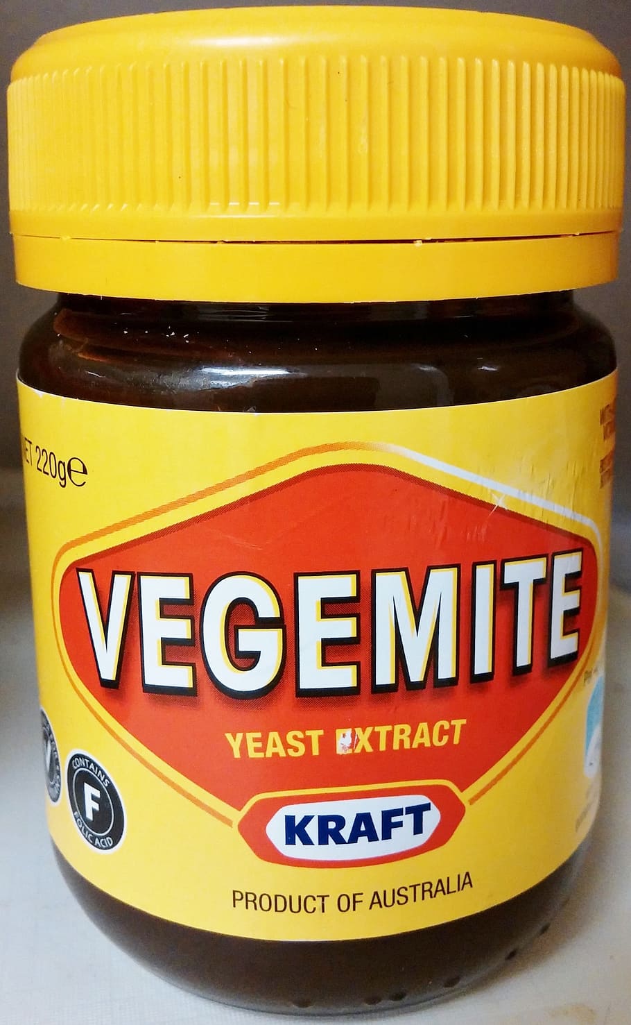 Vegemite yeast extract bottle, spread, salty, jar, text, communication HD wallpaper