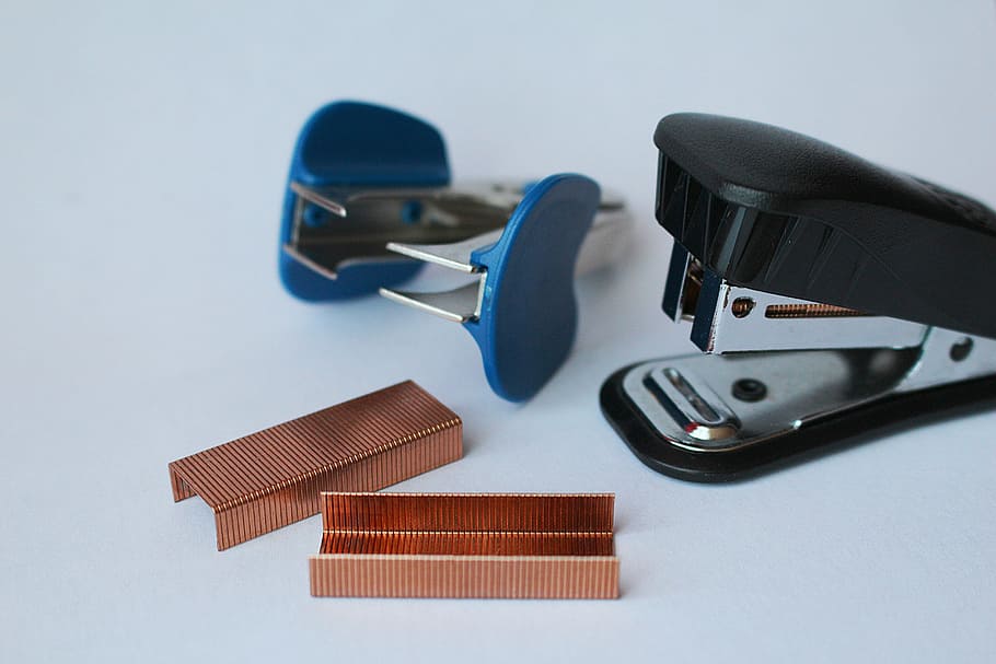 Stapler, Staples, Staple Remover, no People, studio shot, close-up HD wallpaper