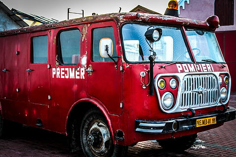 red fire truck under blue skies during daytime, fire Engine, car HD wallpaper