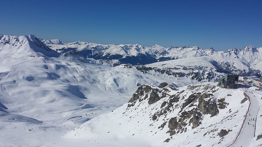mountains, alpine, landscape, snow, winter, cold temperature HD wallpaper