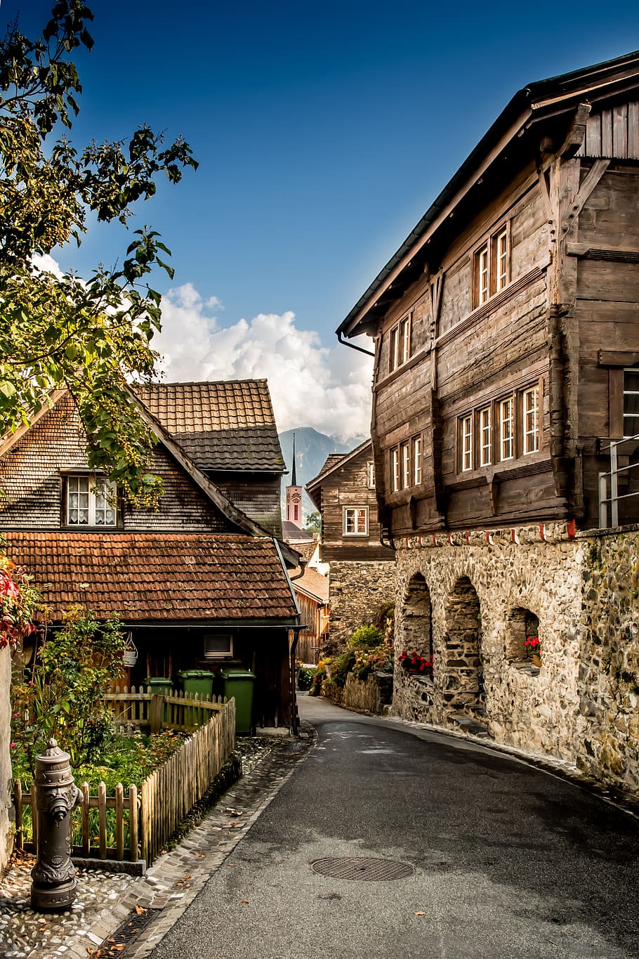concrete road between houses, architecture, old, home, building HD wallpaper