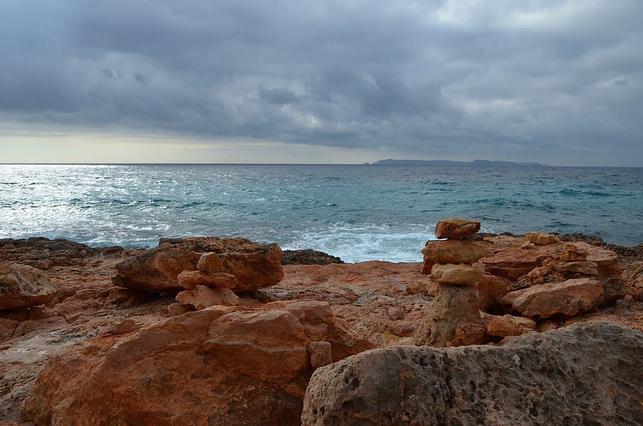 cap ses salines, mallorca, cabrera, sea, sky, rock, water, rock - object HD wallpaper