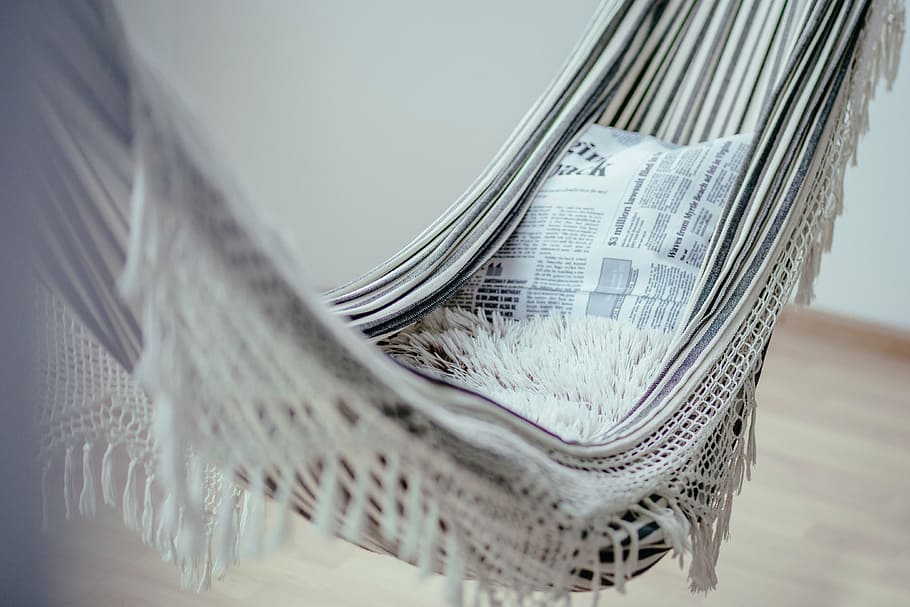 white and beige hammock with pillows, relax, chill, sleep, house HD wallpaper
