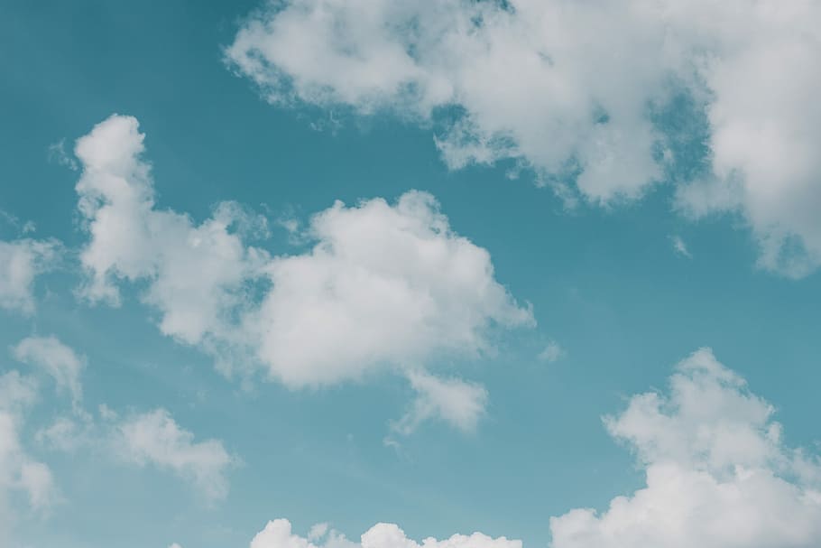 calm sky, white clouds, cloudscape, texture, blue, blue sky, minimal, HD wallpaper
