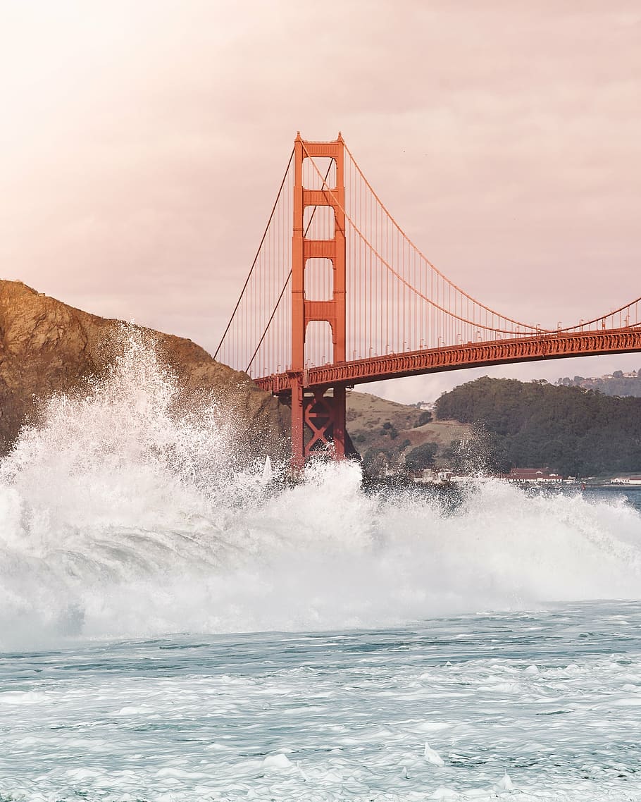 Golden Gate Bridge San Francisco, California, brown, suspension HD wallpaper