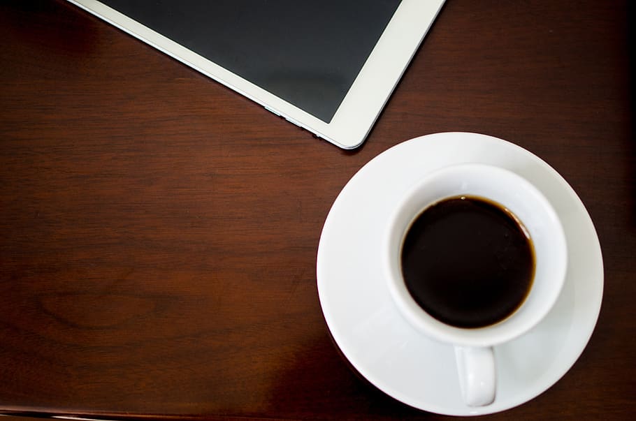 tea cup, coffee, tablet, ipai, drink, food and drink, mug, coffee - drink HD wallpaper